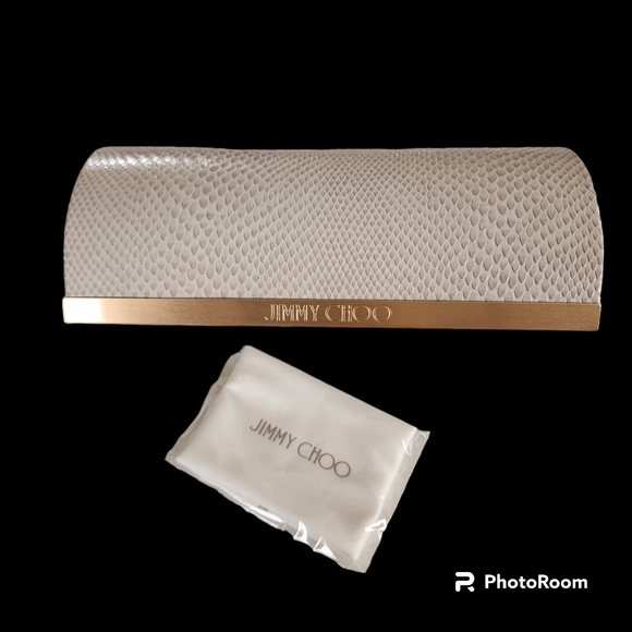 Jimmy Choo eyeglass case and cloth - Picture 1 of 3